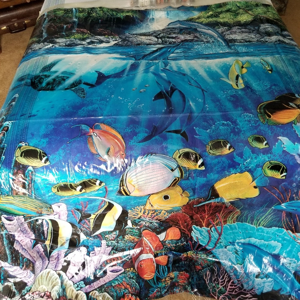 Sea life mural shower curtain